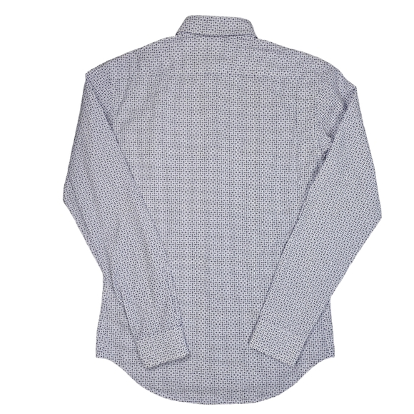 Zara Man Long Sleeve Slim Fit Button Down Shirt Blue White Men's Size Medium - Picture 3 of 15